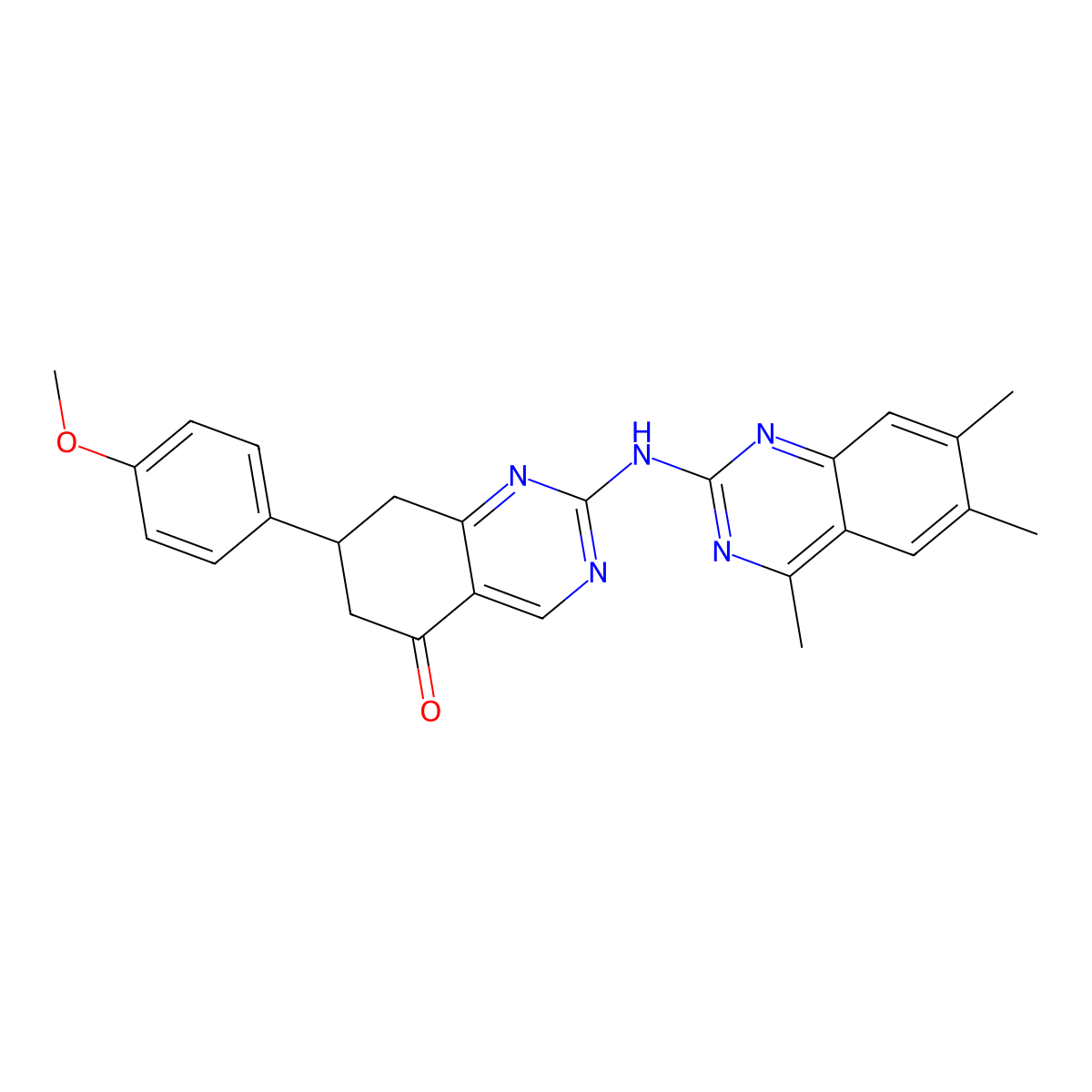 7-(4-methoxyphenyl)-2-[(4,6,7-trimethylquinazolin-2-yl)amino]-7,8-dihydroquinazolin-5(6H)-one molecular structure, CAS 714291-65-3