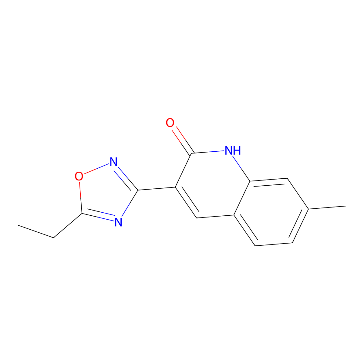 3-(5-Ethyl-[1,2,4]oxadiazol-3-yl)-7-methyl-quinolin-2-ol molecular structure, CAS 714292-68-9