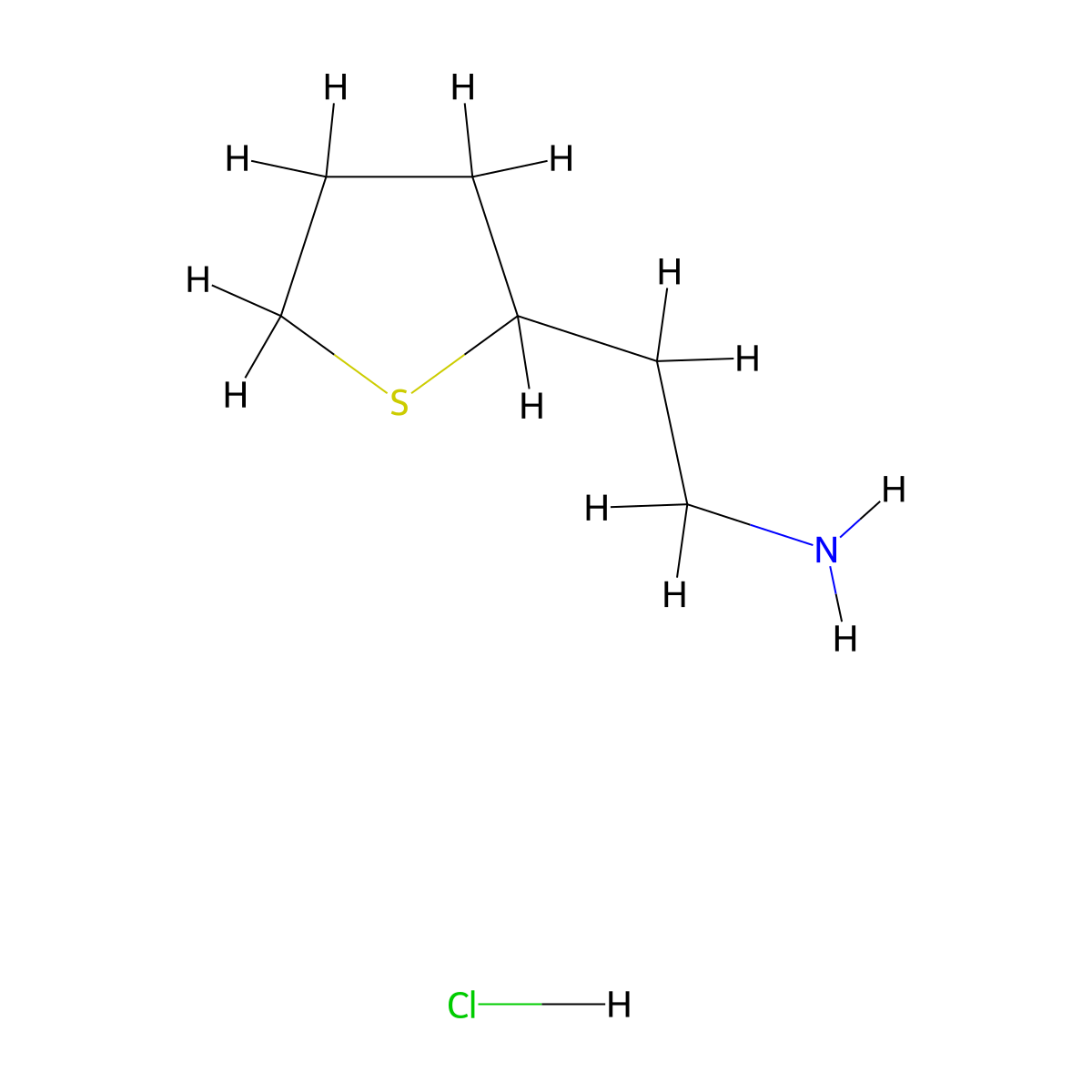 2-(Thiolan-2-yl)ethan-1-amine hydrochloride molecular structure, CAS 7143-11-5