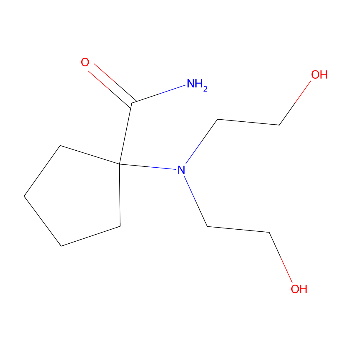 1-[Bis(2-hydroxyethyl)amino]cyclopentane-1-carboxamide molecular structure, CAS 7143-23-9