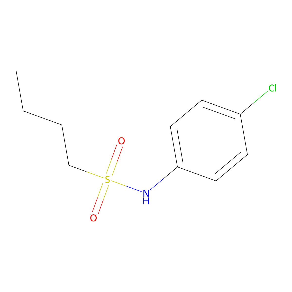 N-(4-chlorophenyl)butane-1-sulfonamide molecular structure, CAS 7143-37-5