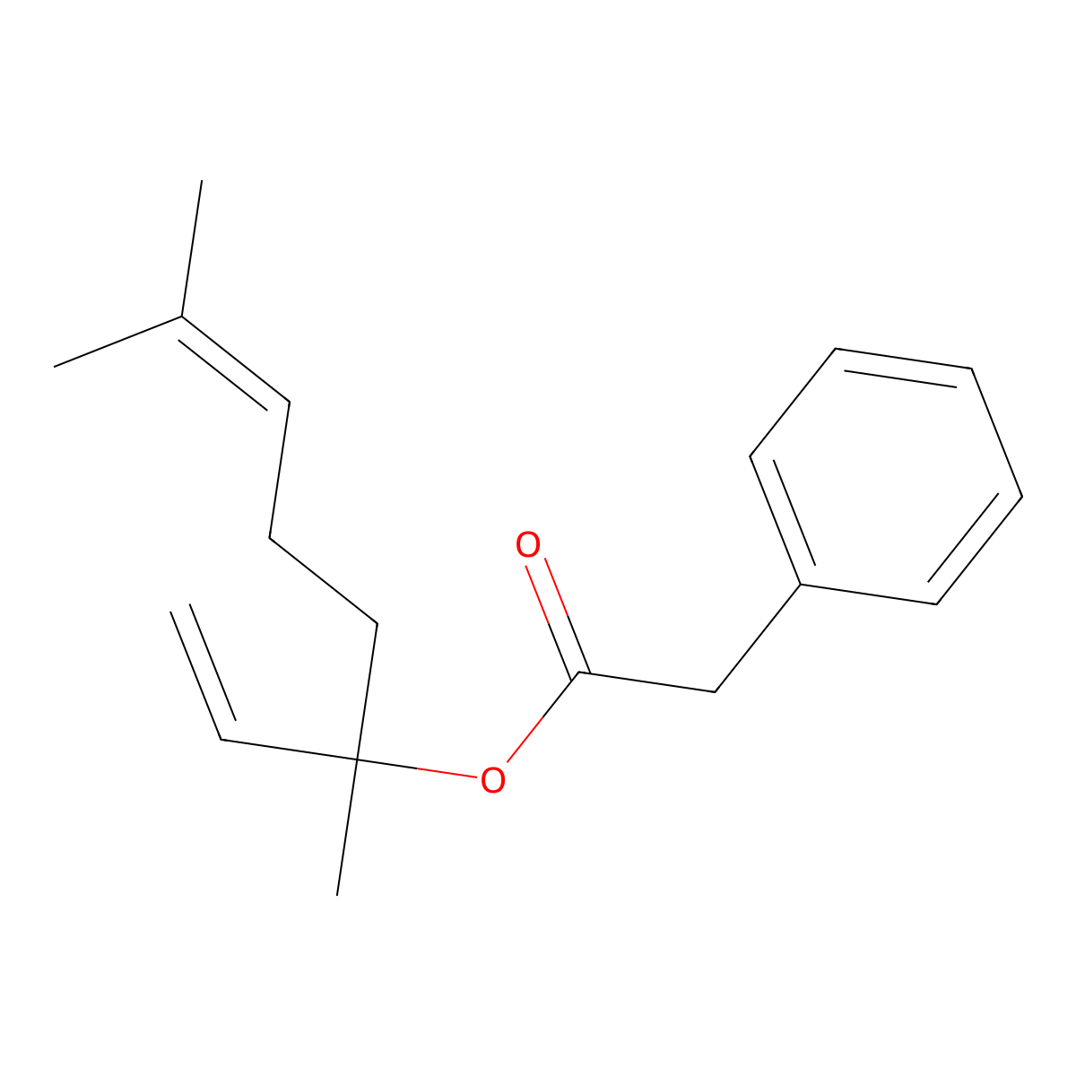 Linalyl phenylacetate molecular structure, CAS 7143-69-3