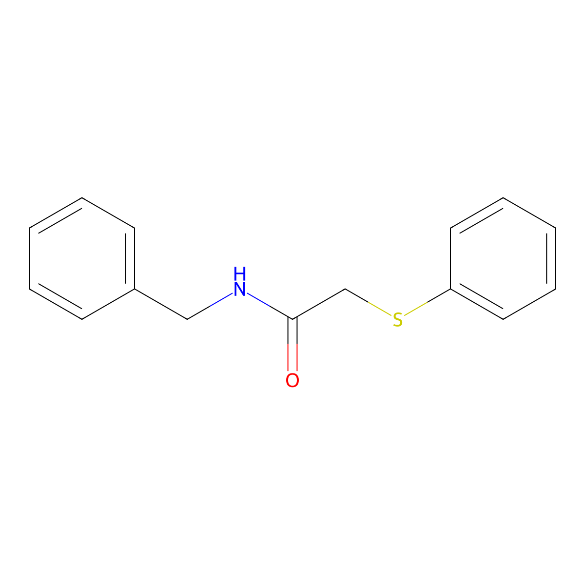 N-benzyl-2-(phenylthio)acetamide molecular structure, CAS 71433-01-7
