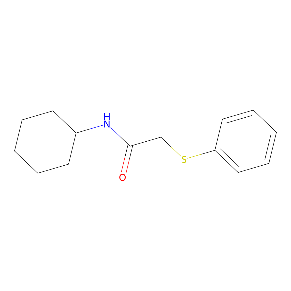 N-cyclohexyl-2-(phenylsulfanyl)acetamide molecular structure, CAS 71433-02-8