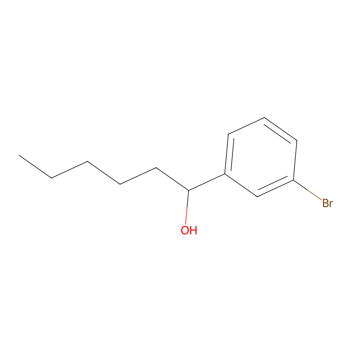 1-(3-Bromophenyl)hexan-1-ol molecular structure, CAS 71434-16-7
