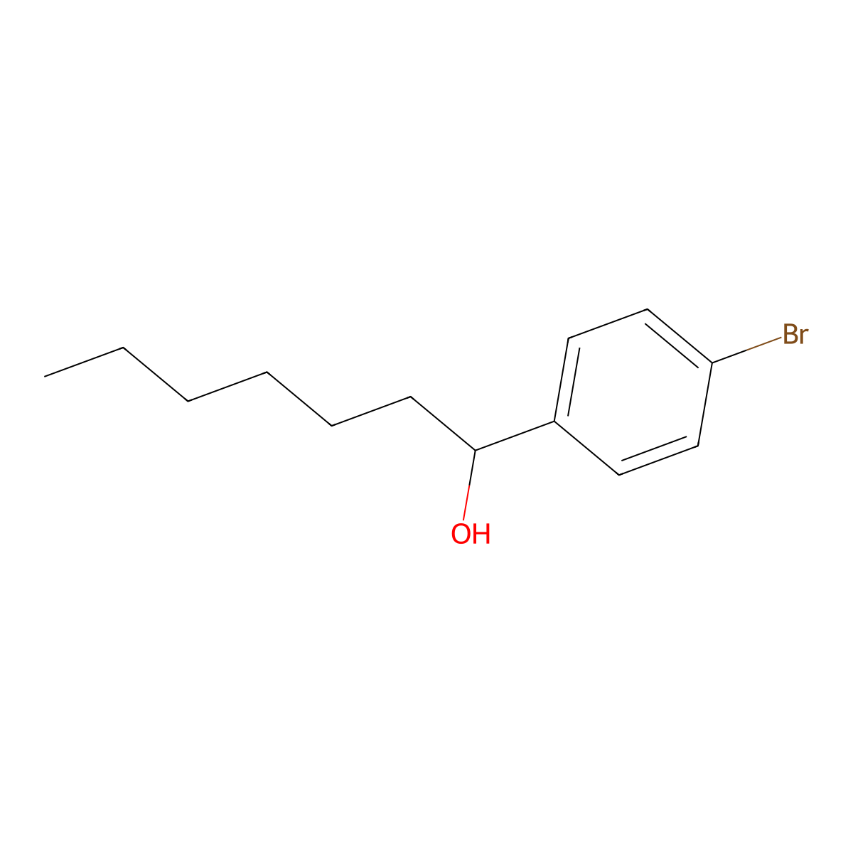 1-(4-Bromophenyl)heptan-1-ol molecular structure, CAS 71434-33-8