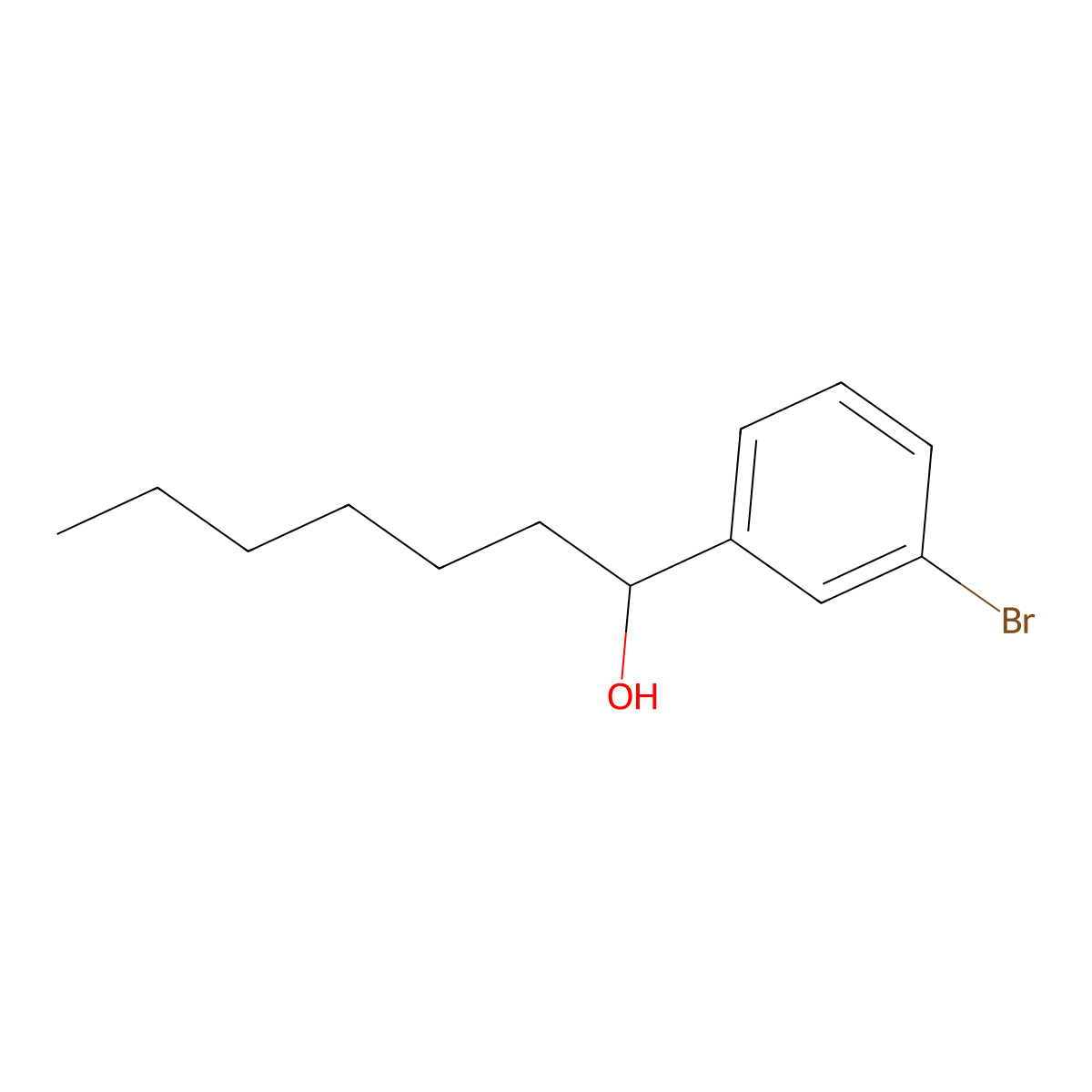 1-(3-Bromophenyl)heptan-1-ol molecular structure, CAS 71434-34-9