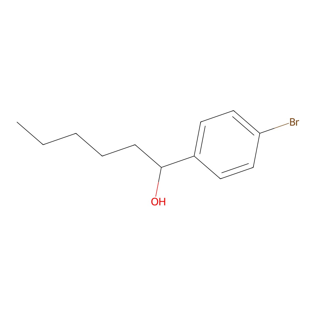 1-(4-Bromophenyl)hexan-1-ol molecular structure, CAS 71434-62-3