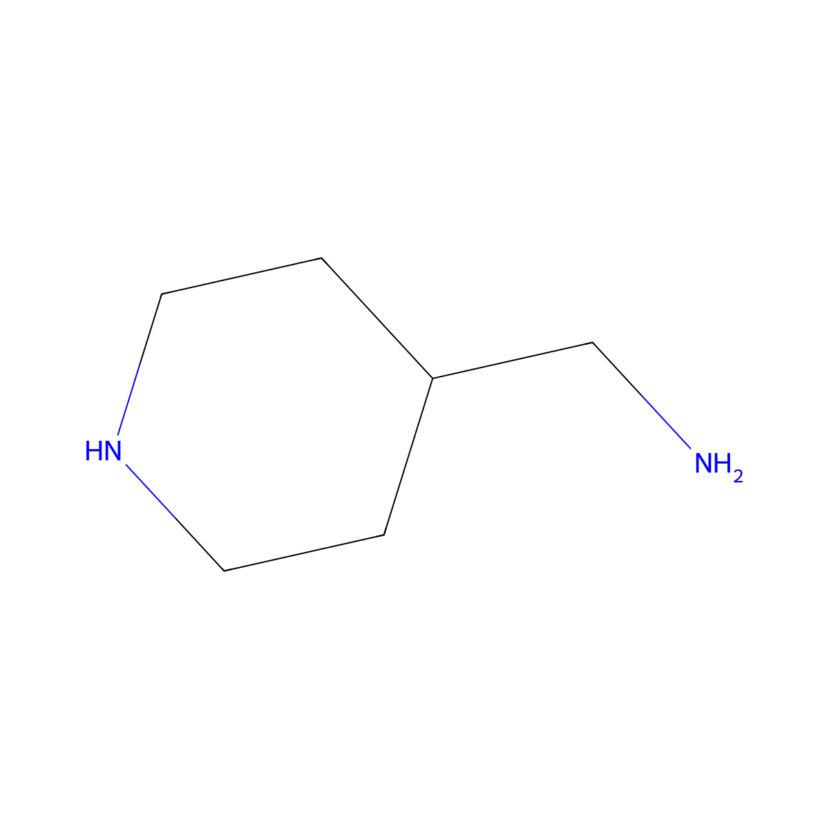 4-(Aminomethyl)piperidine molecular structure, CAS 7144-05-0