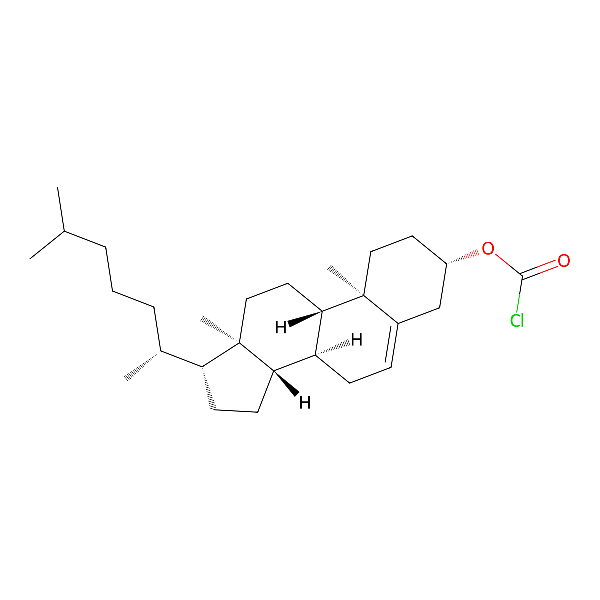 Cholest-5-en-3-ol (3beta)-, 3-(carbonochloridate) molecular structure, CAS 7144-08-3