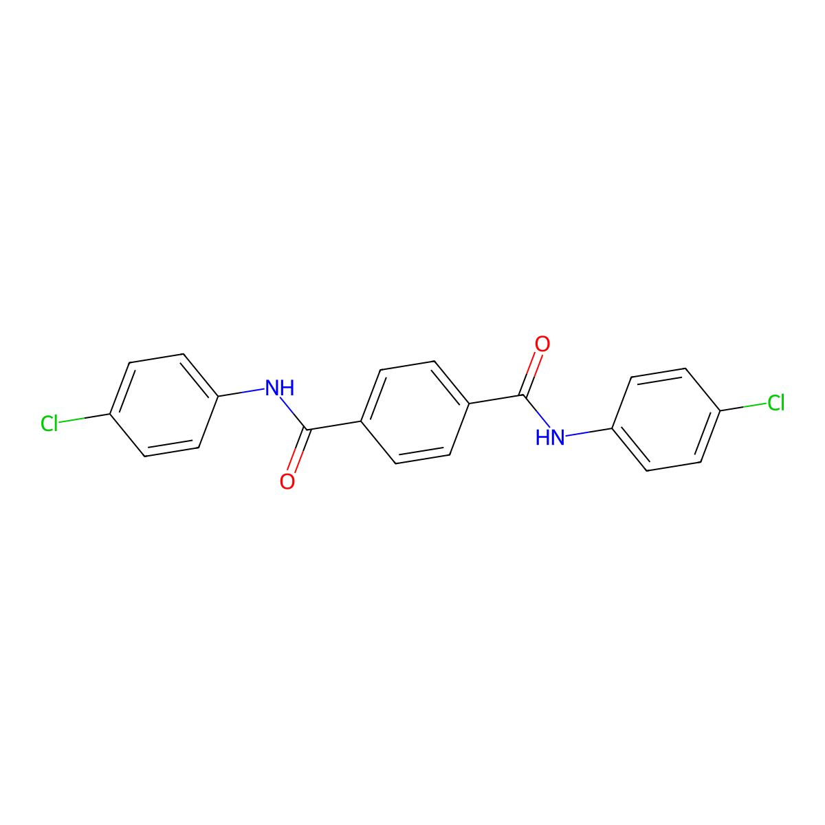 n,n'-Bis(4-chlorophenyl)benzene-1,4-dicarboxamide molecular structure, CAS 7144-14-1