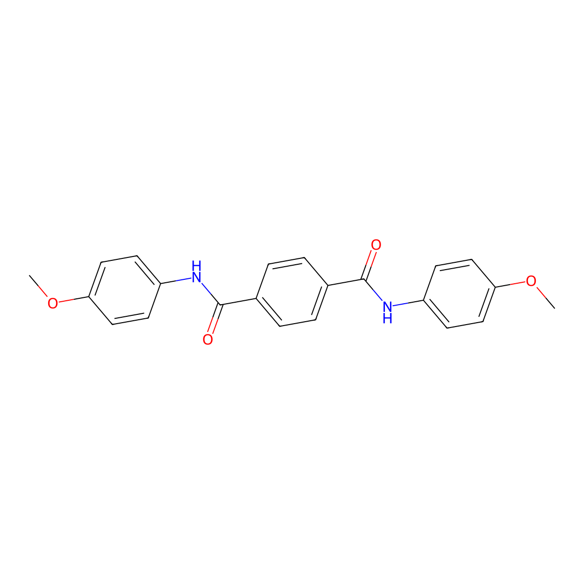 N,N'-Bis-(p-methoxyphenyl)terephthalamide molecular structure, CAS 7144-15-2