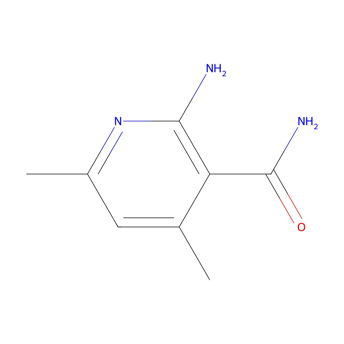 2-Amino-4,6-dimethylpyridine-3-carboxamide molecular structure, CAS 7144-20-9