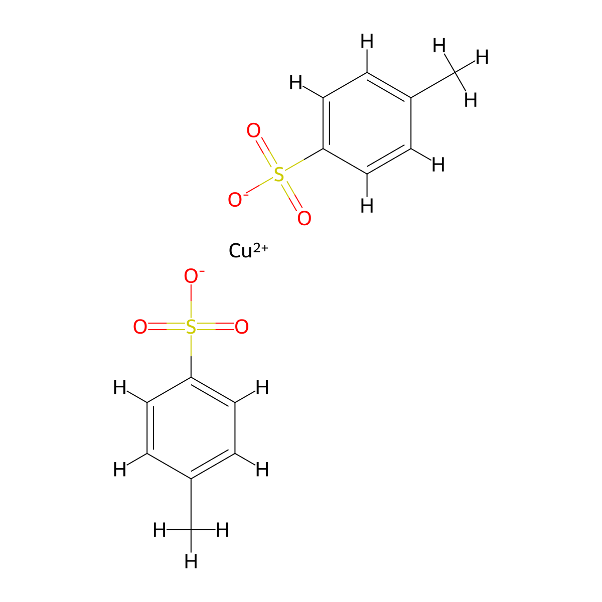 Benzenesulfonic acid, 4-methyl-, copper(2+) salt (2:1) molecular structure, CAS 7144-37-8