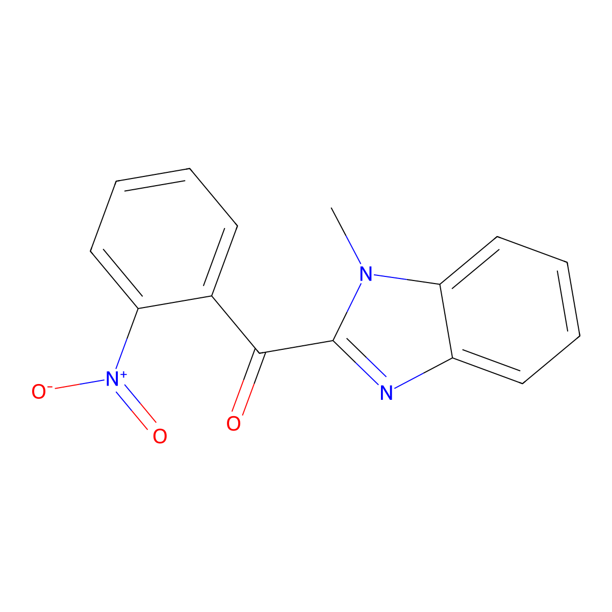 (1-methyl-1H-benzimidazol-2-yl)(2-nitrophenyl)methanone molecular structure, CAS 71443-48-6