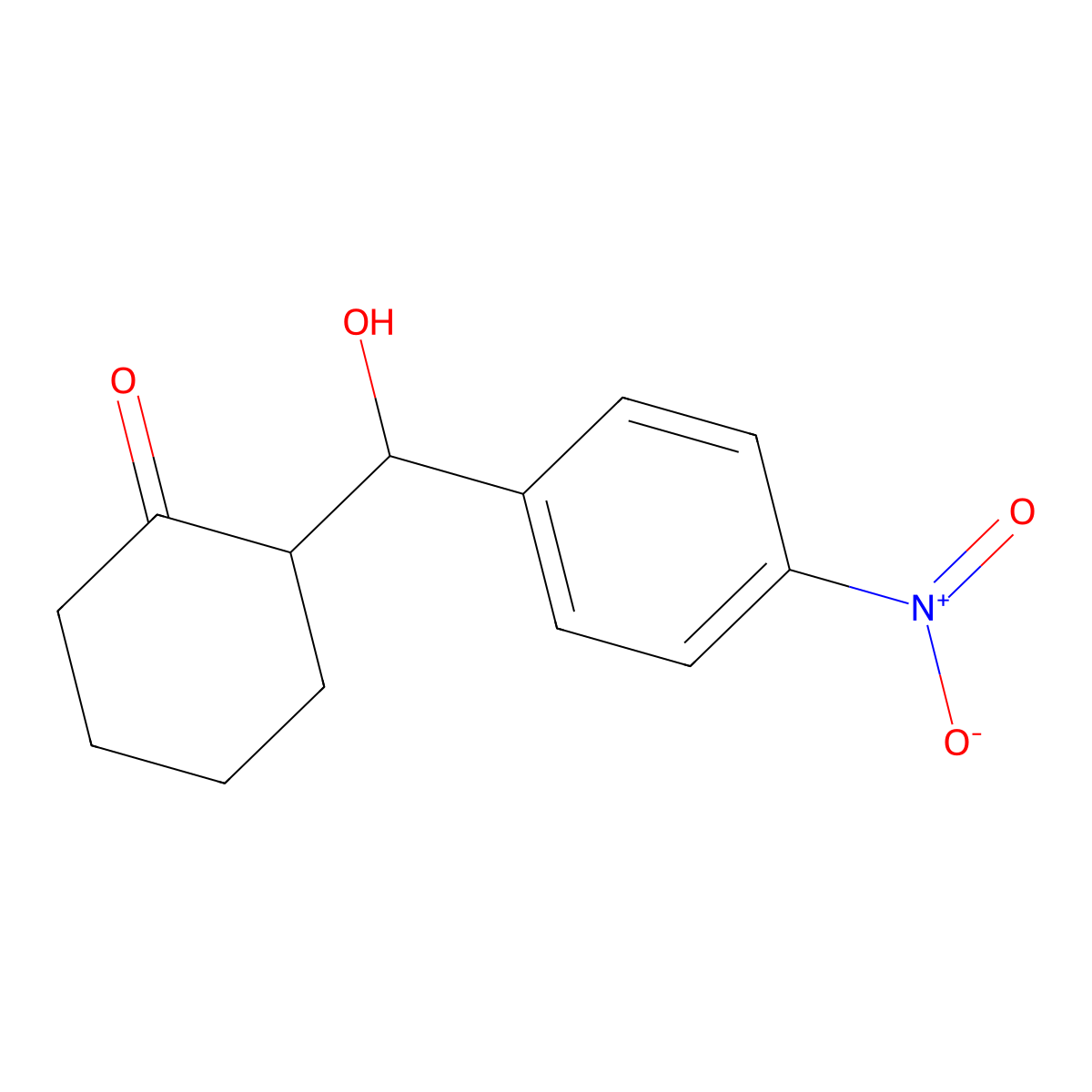 2-(Hydroxy(4-nitrophenyl)methyl)cyclohexanone molecular structure, CAS 71444-30-9