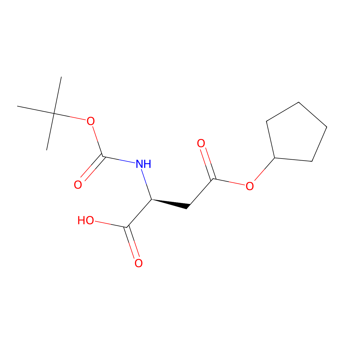 Boc-asp(ocpent)-OH molecular structure, CAS 71447-58-0