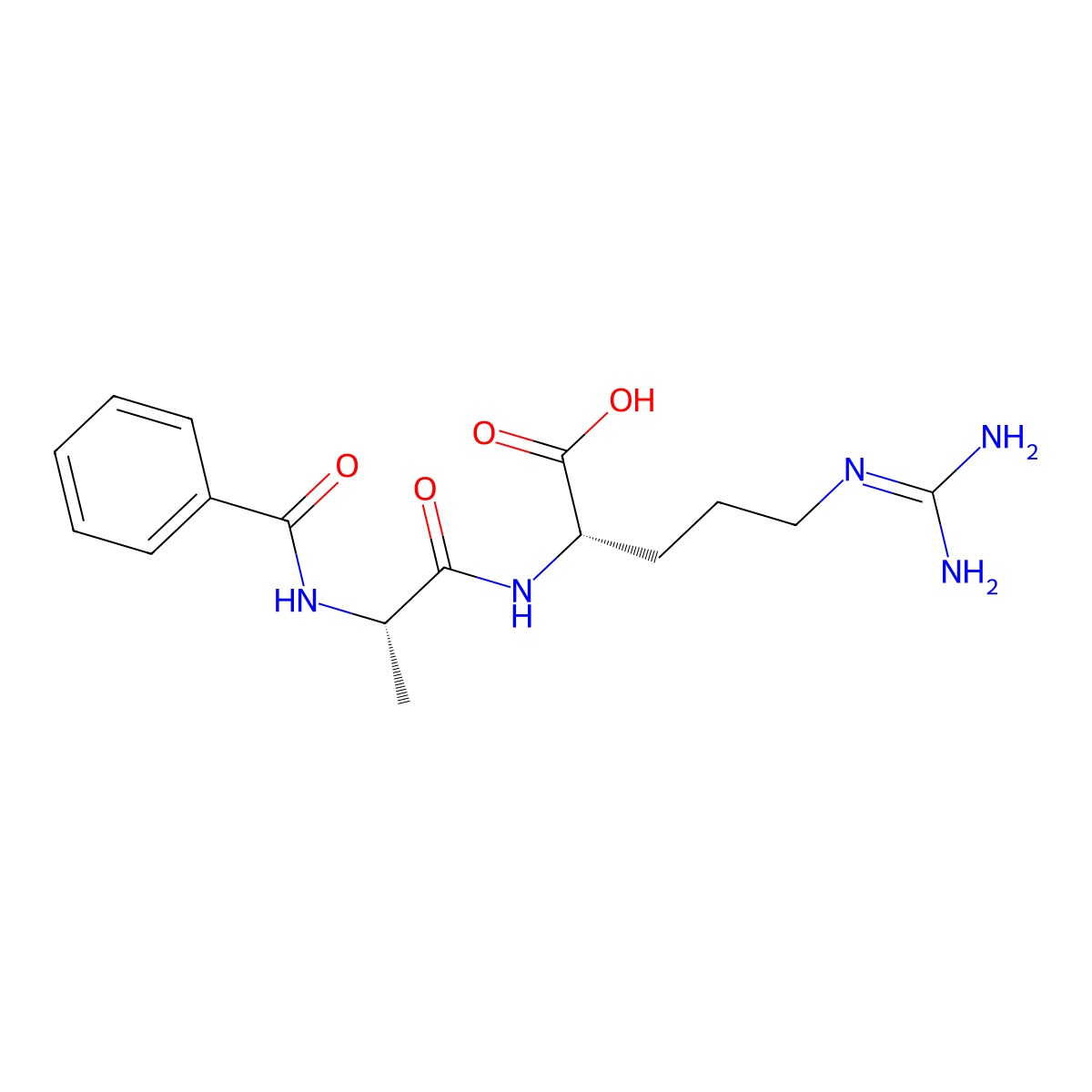 Benzoylalanylarginine molecular structure, CAS 71448-11-8