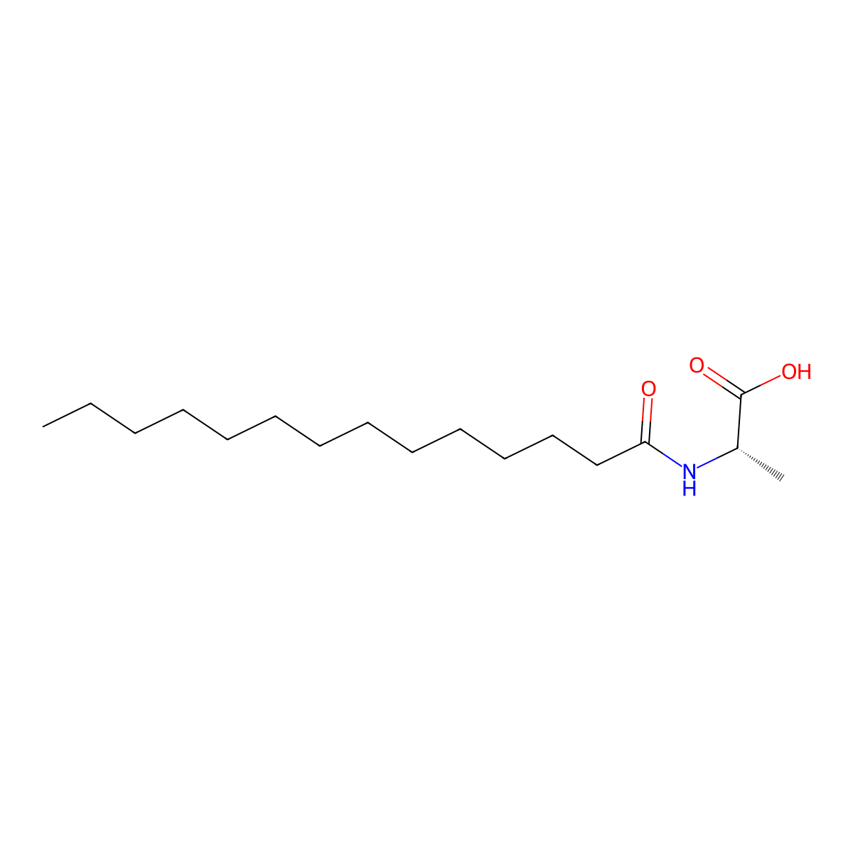 N-Tetradecanoyl-L-alanine molecular structure, CAS 71448-29-8