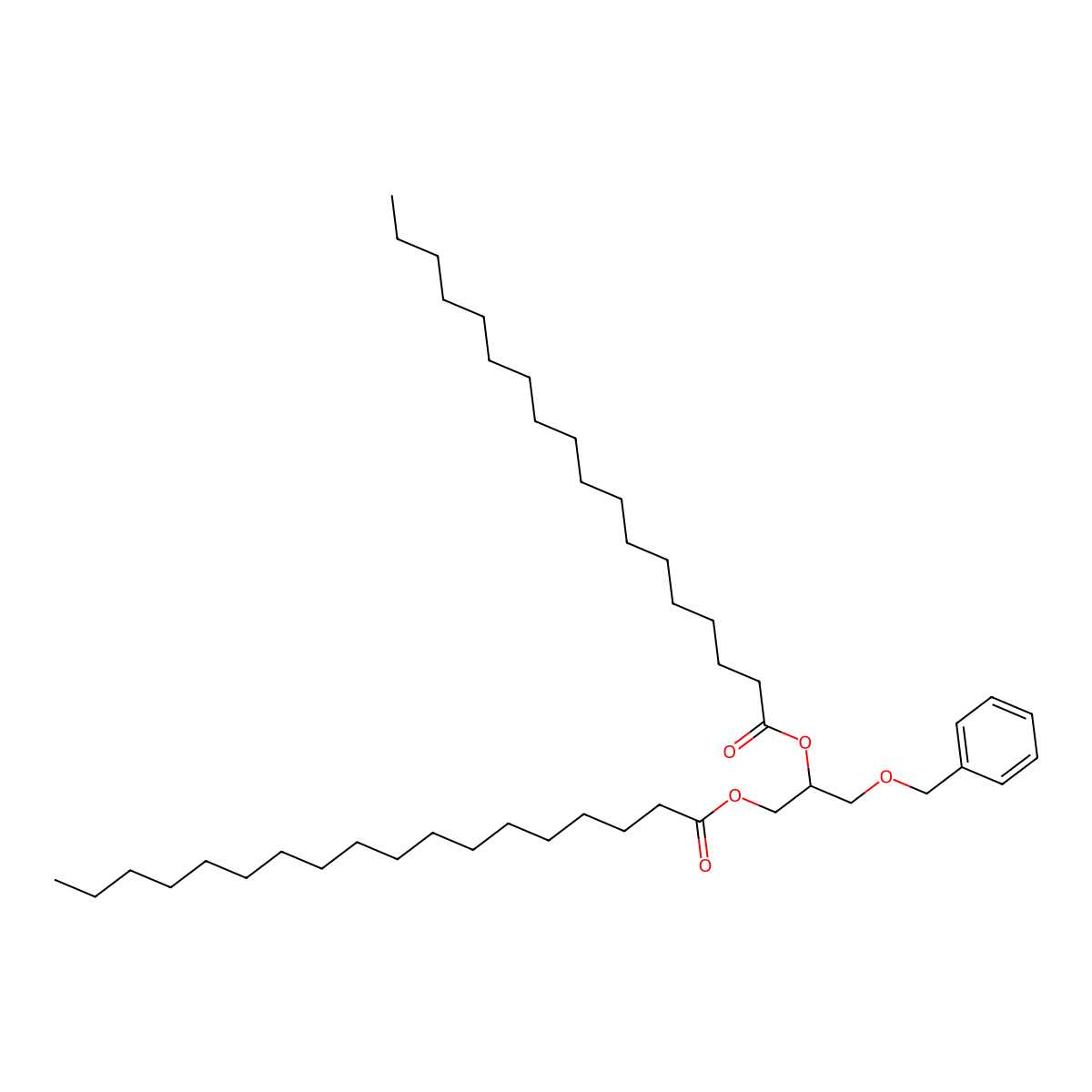 3-(Benzyloxy)propane-1,2-diyl dioctadecanoate molecular structure, CAS 7145-33-7
