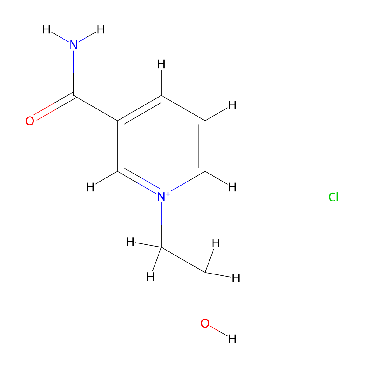 3-Carbamoyl-1-(2-hydroxyethyl)pyridin-1-ium chloride molecular structure, CAS 7145-36-0