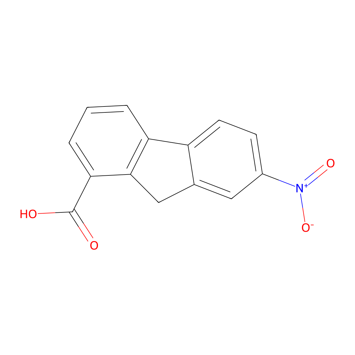 7-Nitro-9h-fluorene-1-carboxylic acid molecular structure, CAS 7145-75-7