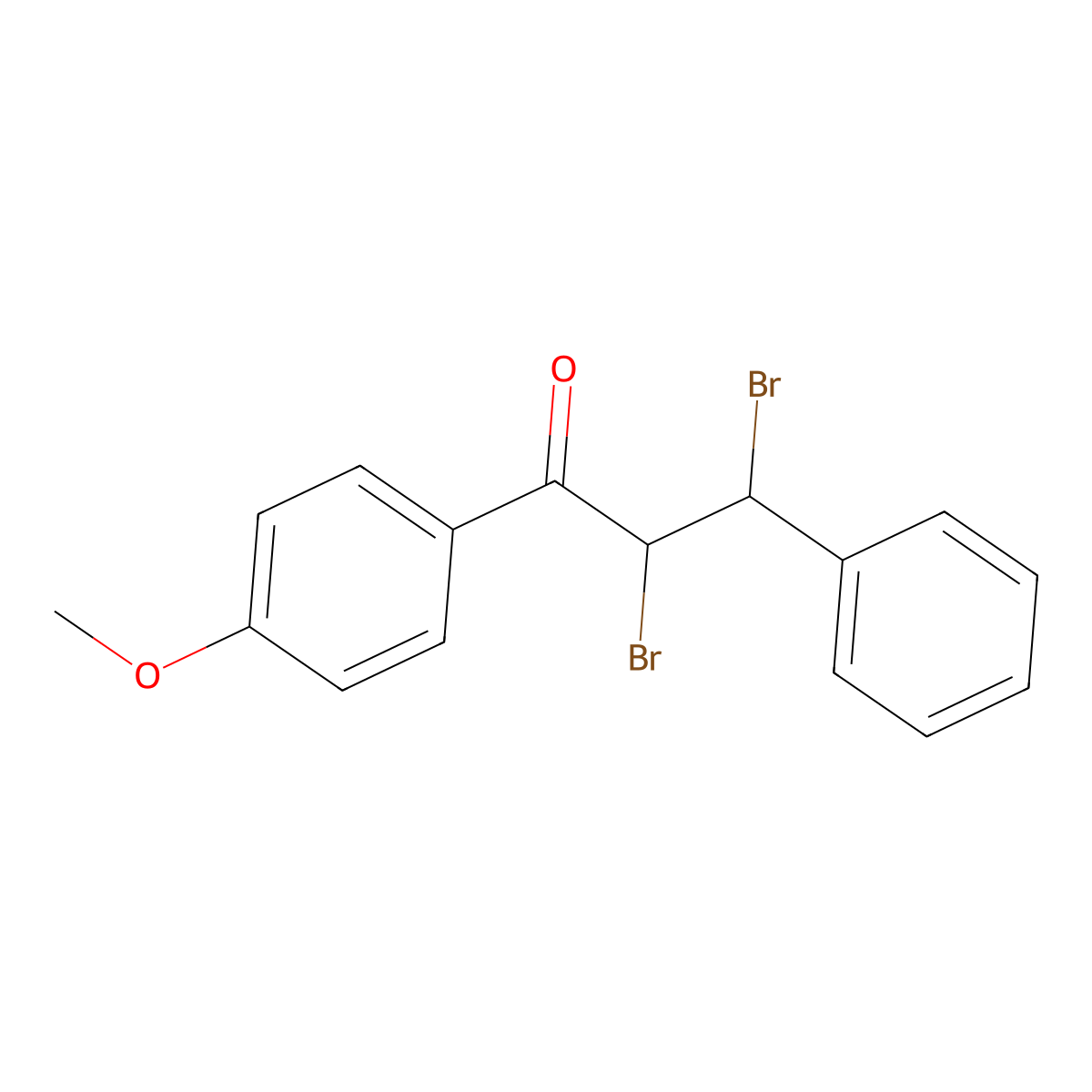 2,3-Dibromo-1-(4-methoxyphenyl)-3-phenylpropan-1-one molecular structure, CAS 7145-87-1