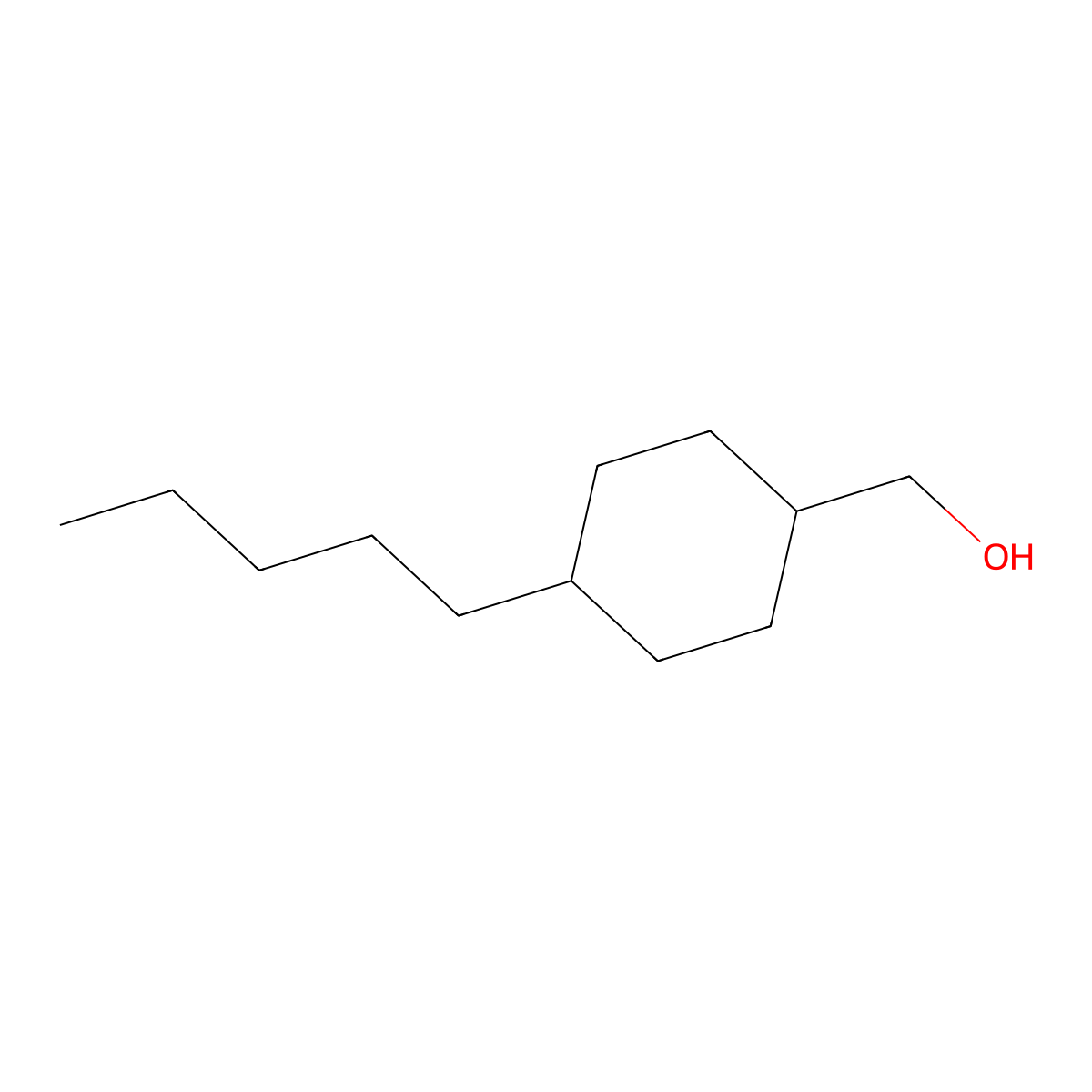 (4-Pentylcyclohexyl)methanol molecular structure, CAS 71458-08-7