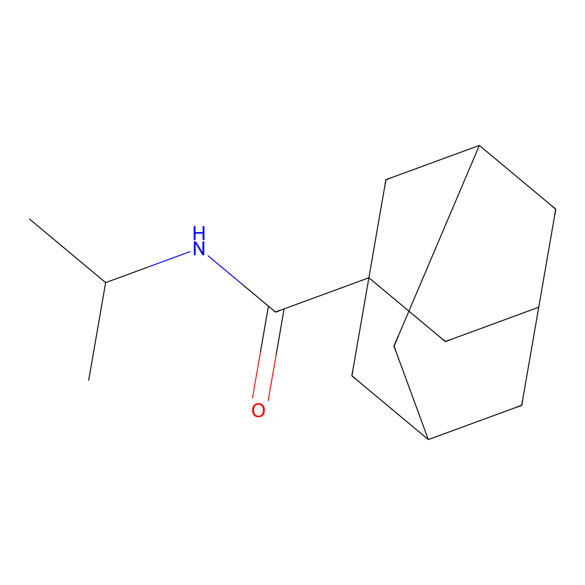 N-propan-2-yladamantane-1-carboxamide molecular structure, CAS 71458-39-4