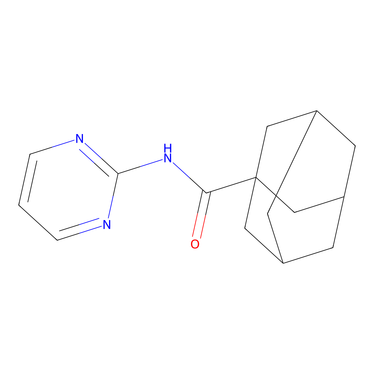 N-pyrimidin-2-yladamantane-1-carboxamide molecular structure, CAS 71458-46-3