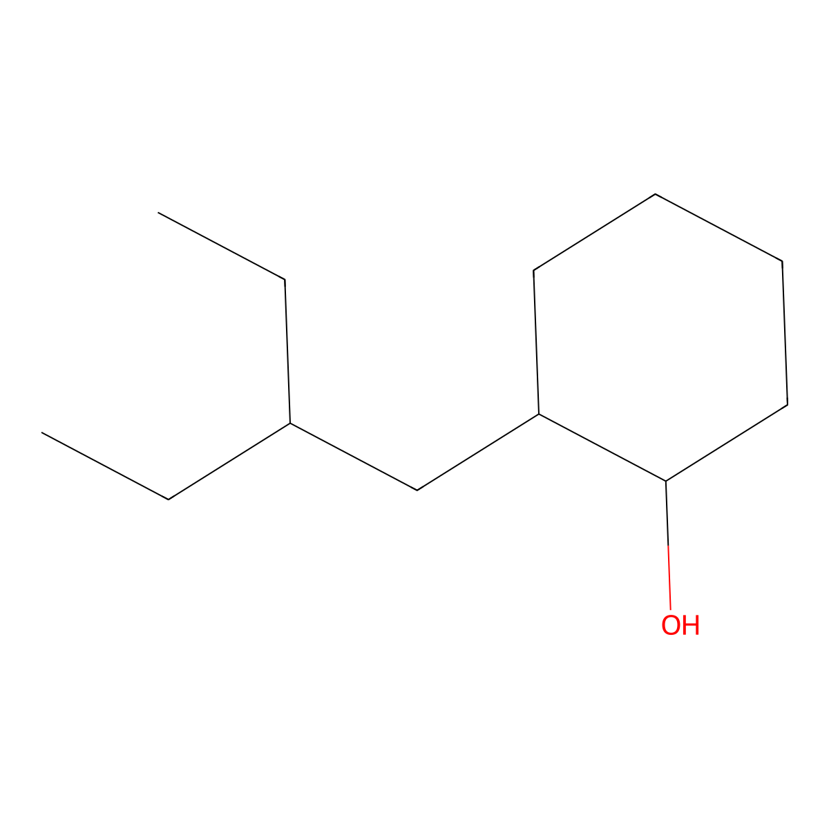 2-(2-Ethylbutyl)-1-cyclohexanol molecular structure, CAS 7146-78-3