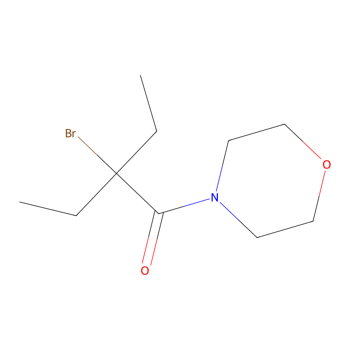 2-Bromo-2-ethyl-1-(morpholin-4-yl)butan-1-one molecular structure, CAS 7146-85-2