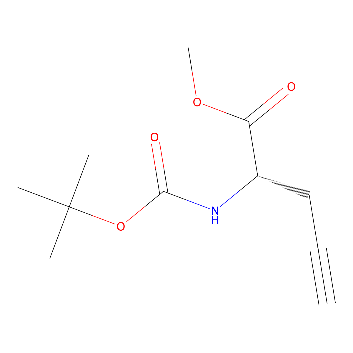 (S)-Methyl 2-((tert-butoxycarbonyl)amino)pent-4-ynoate molecular structure, CAS 71460-02-1