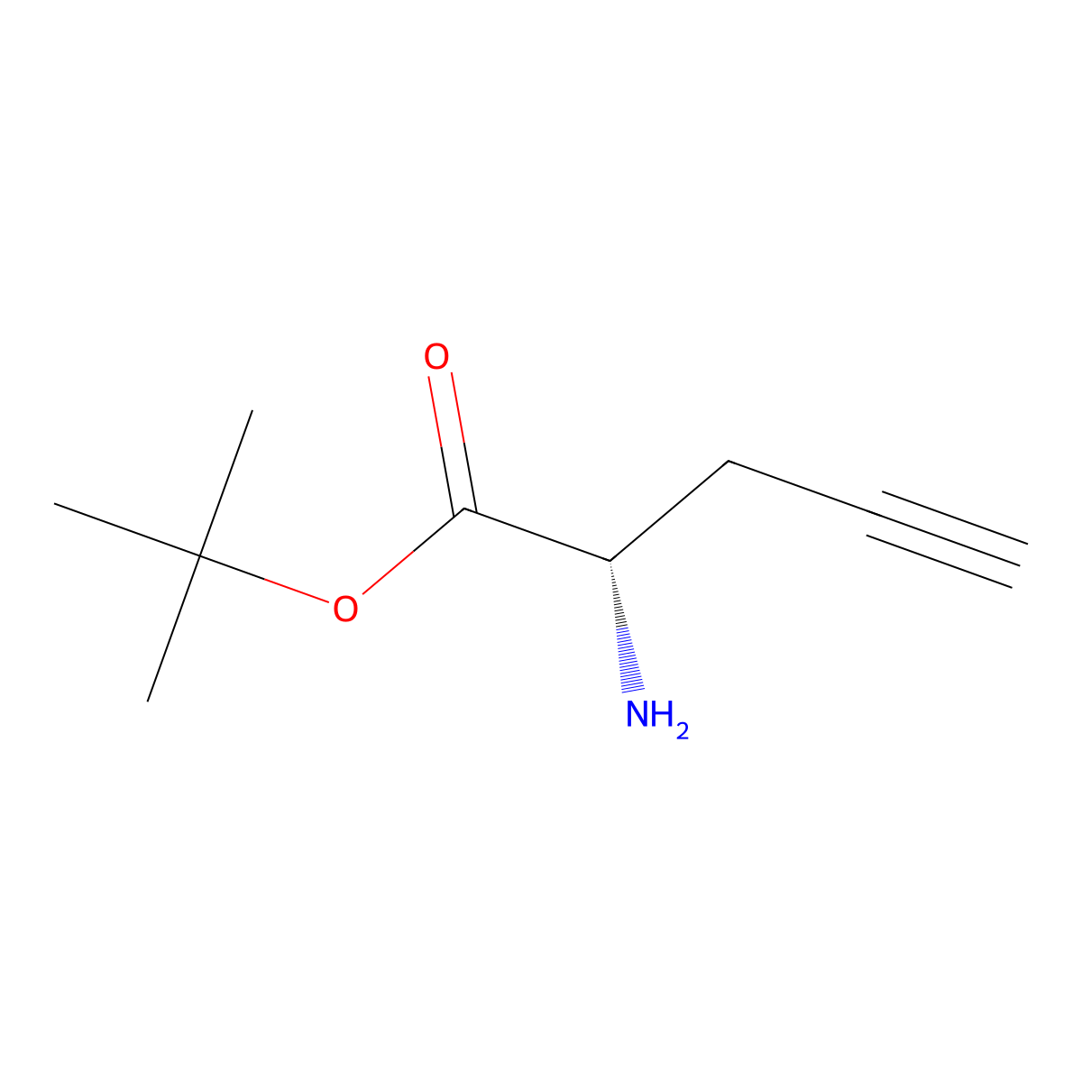 Tert-butyl (2S)-2-aminopent-4-ynoate molecular structure, CAS 71460-04-3