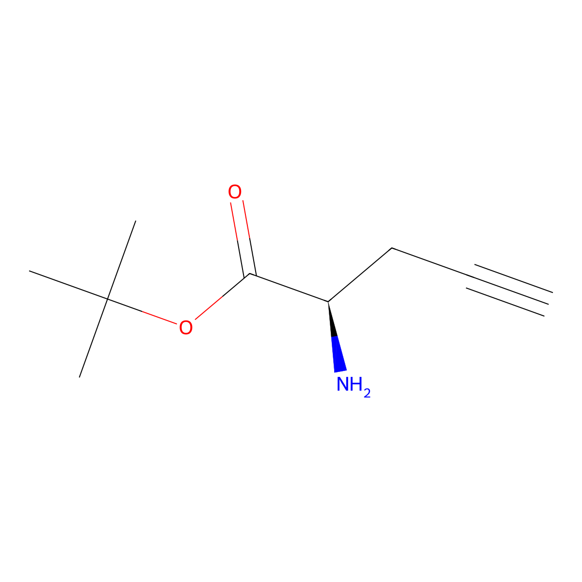 tert-butyl (2R)-2-aminopent-4-ynoate molecular structure, CAS 71460-15-6