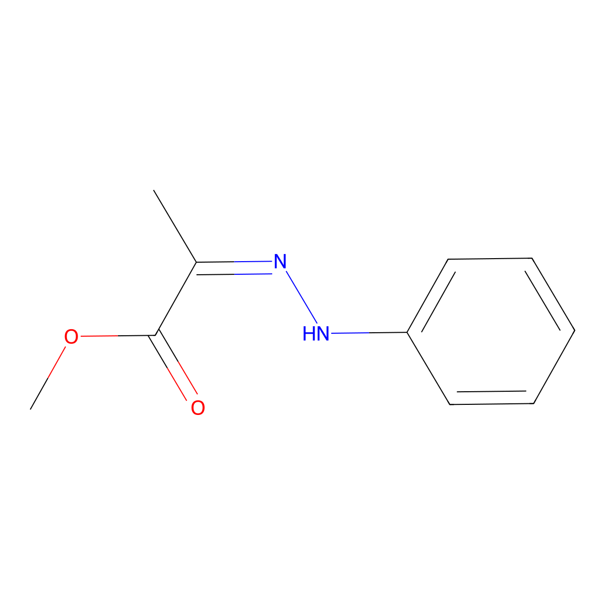 Propanoic acid, 2-(phenylhydrazono)-, methyl ester molecular structure, CAS 71466-92-7
