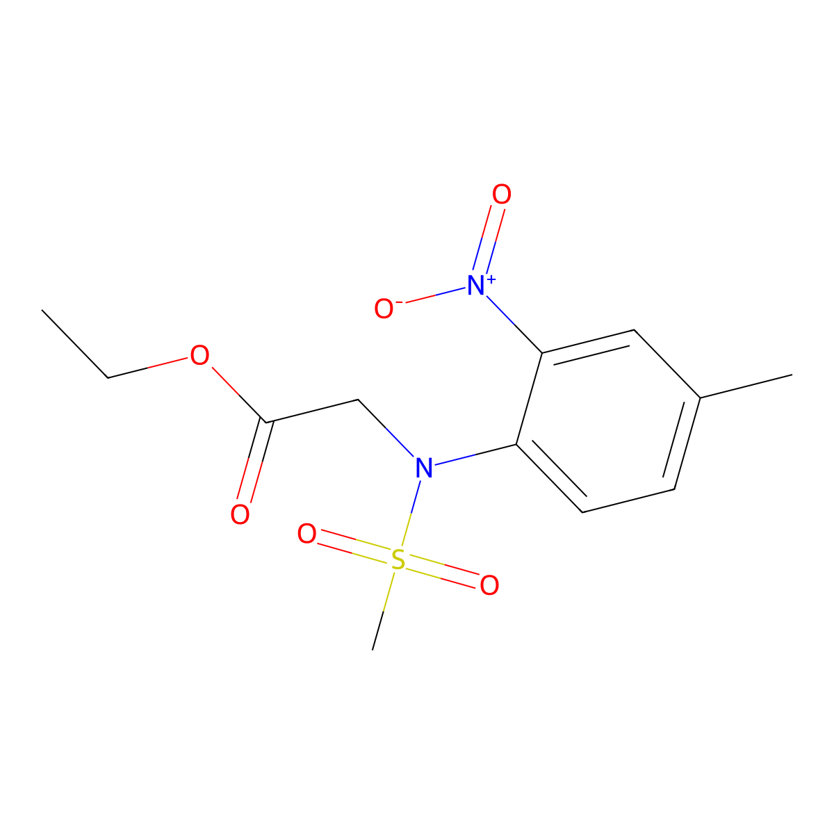 Ethyl 2-[N-(4-methyl-2-nitrophenyl)methanesulfonamido]acetate molecular structure, CAS 71467-80-6