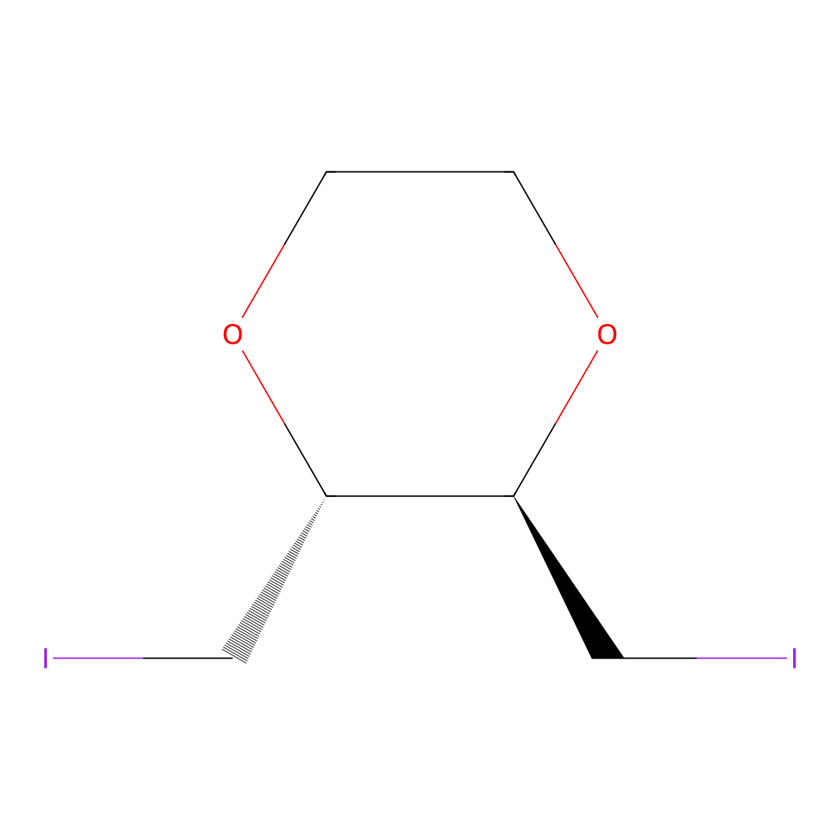 (2r,3r)-2,3-Bis(iodomethyl)-1,4-dioxane molecular structure, CAS 7147-10-6