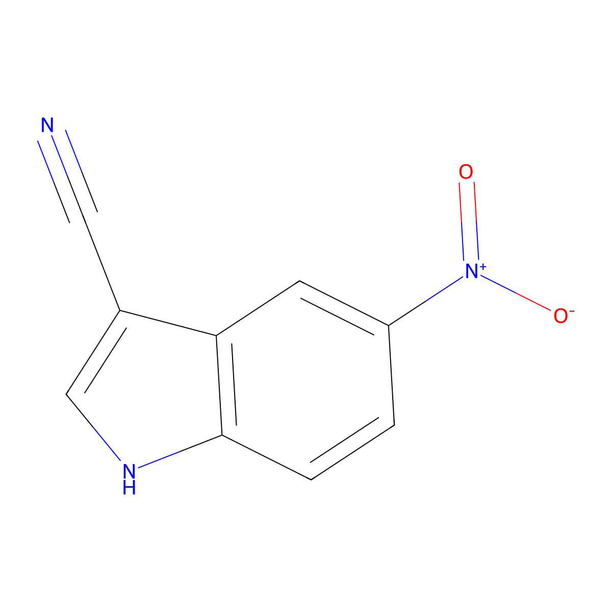 5-nitro-1H-indole-3-carbonitrile molecular structure, CAS 7147-14-0