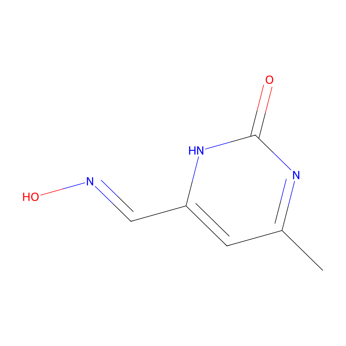 (E)-2-Hydroxy-6-methylpyrimidine-4-carbaldehyde oxime molecular structure, CAS 7147-27-5