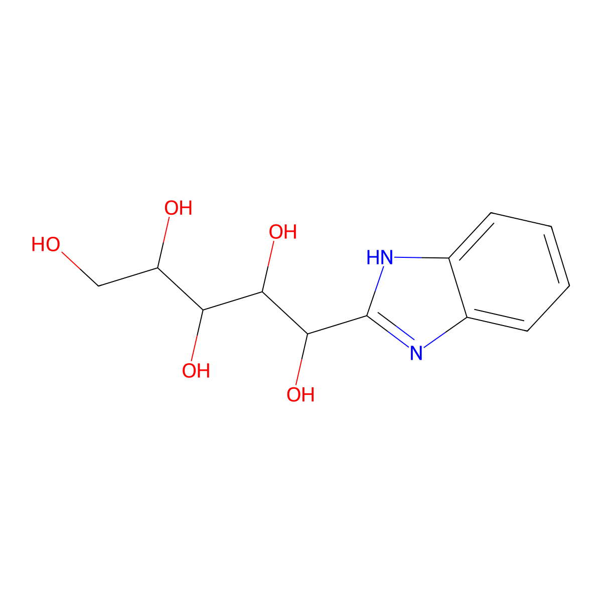 1-(1H-benzimidazol-2-yl)pentane-1,2,3,4,5-pentol molecular structure, CAS 7147-74-2