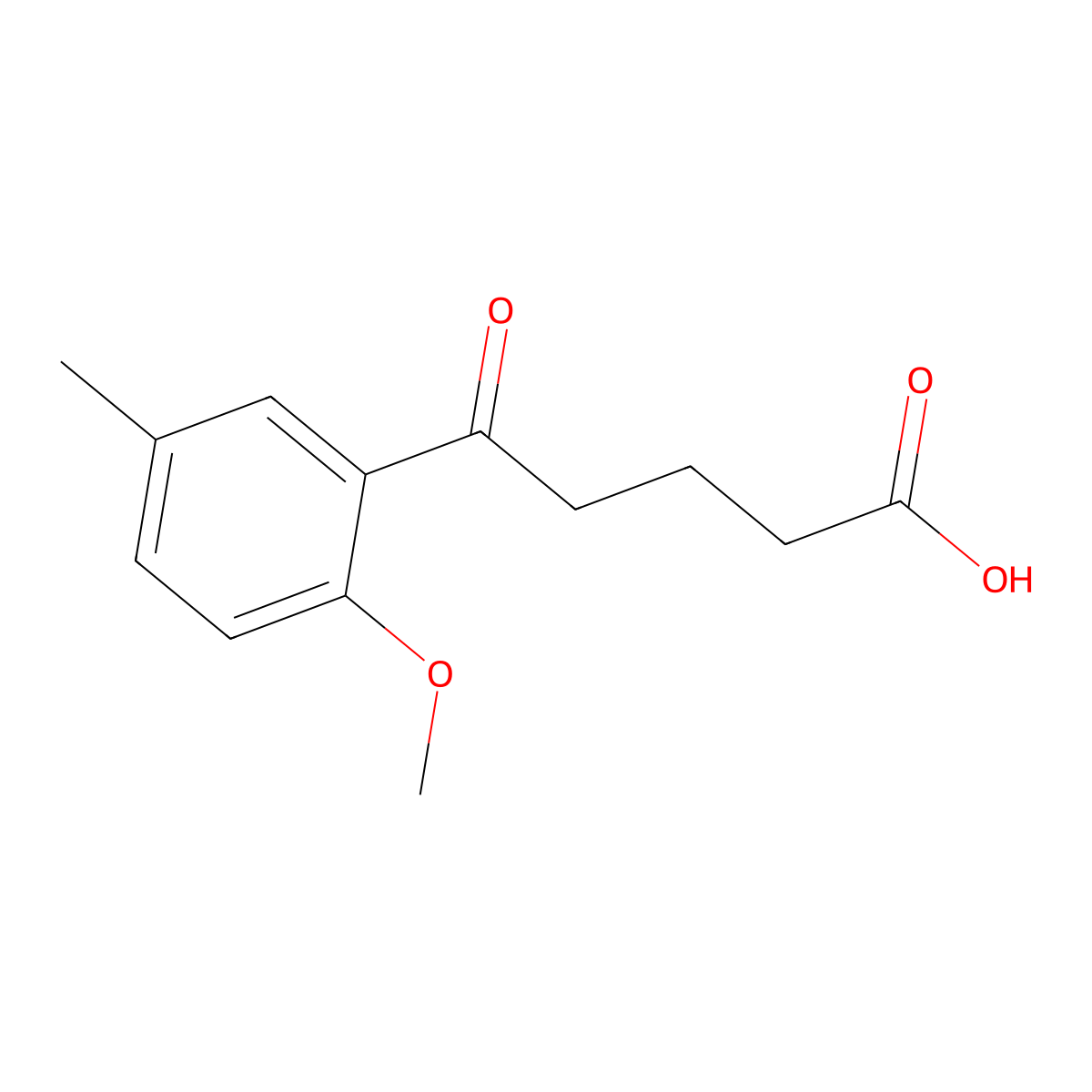 5-(2-Methoxy-5-methylphenyl)-5-oxopentanoic acid molecular structure, CAS 71472-14-5