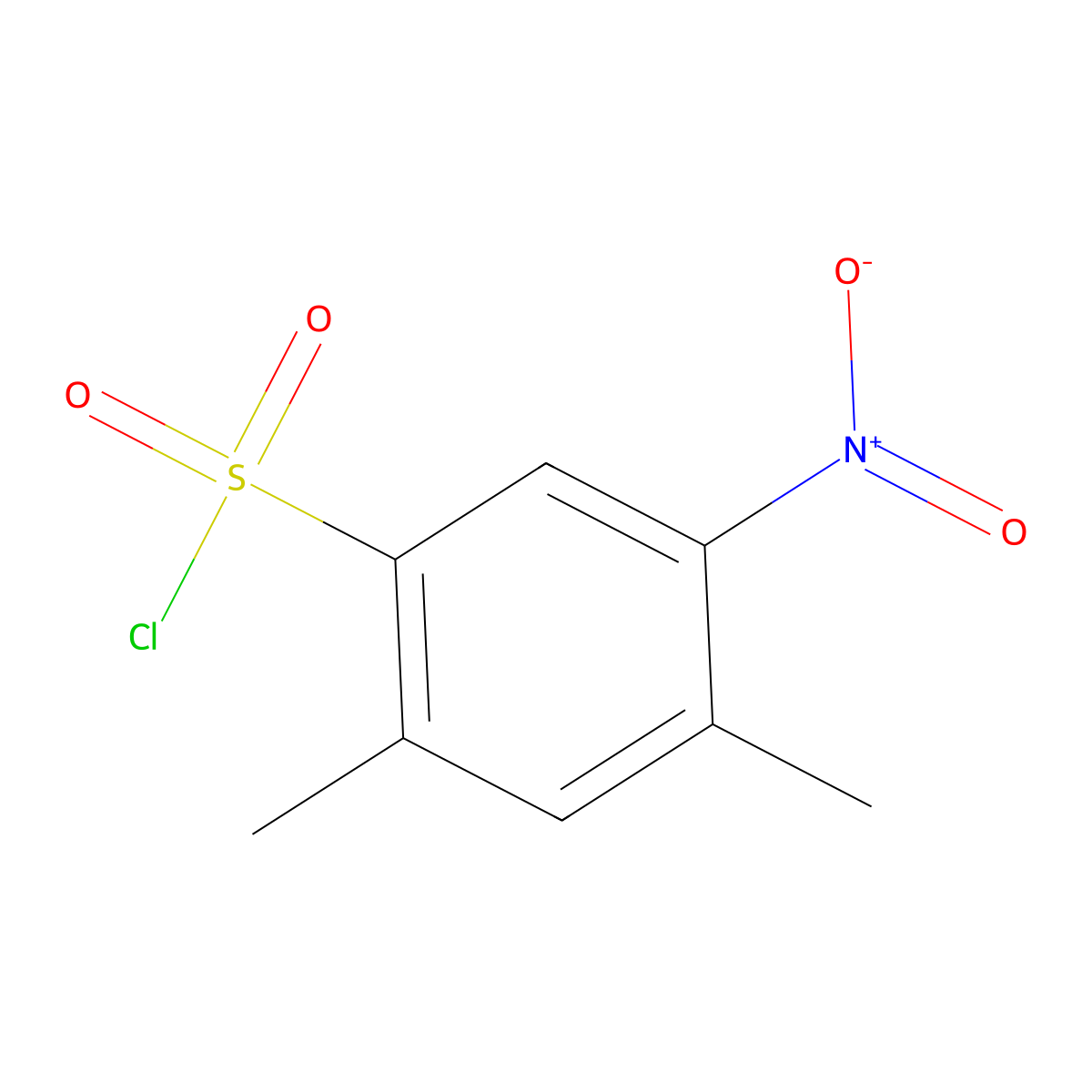2,4-Dimethyl-5-nitrobenzene-1-sulfonyl chloride molecular structure, CAS 71474-35-6