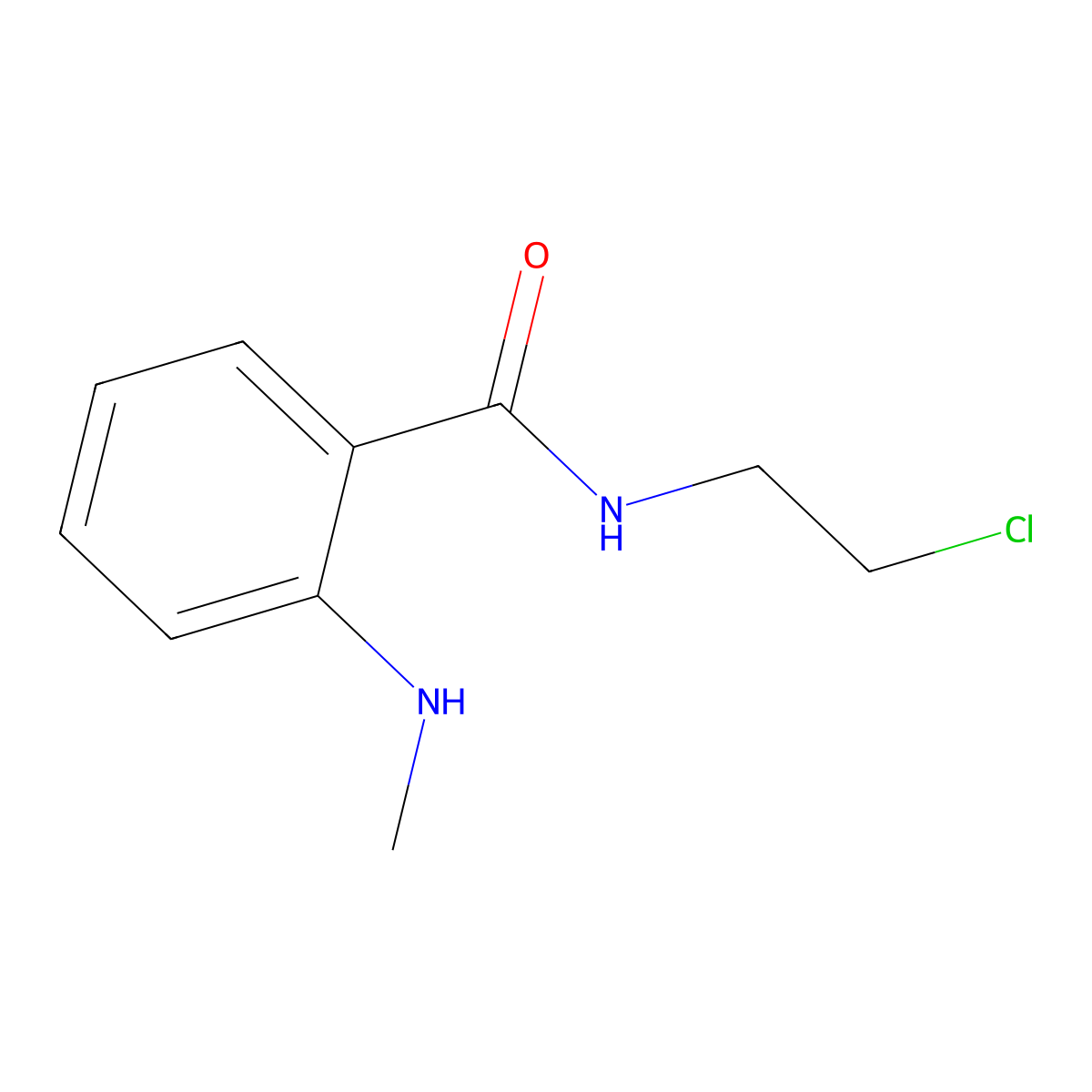 N-(2-chloroethyl)-2-(methylamino)benzamide molecular structure, CAS 71475-99-5
