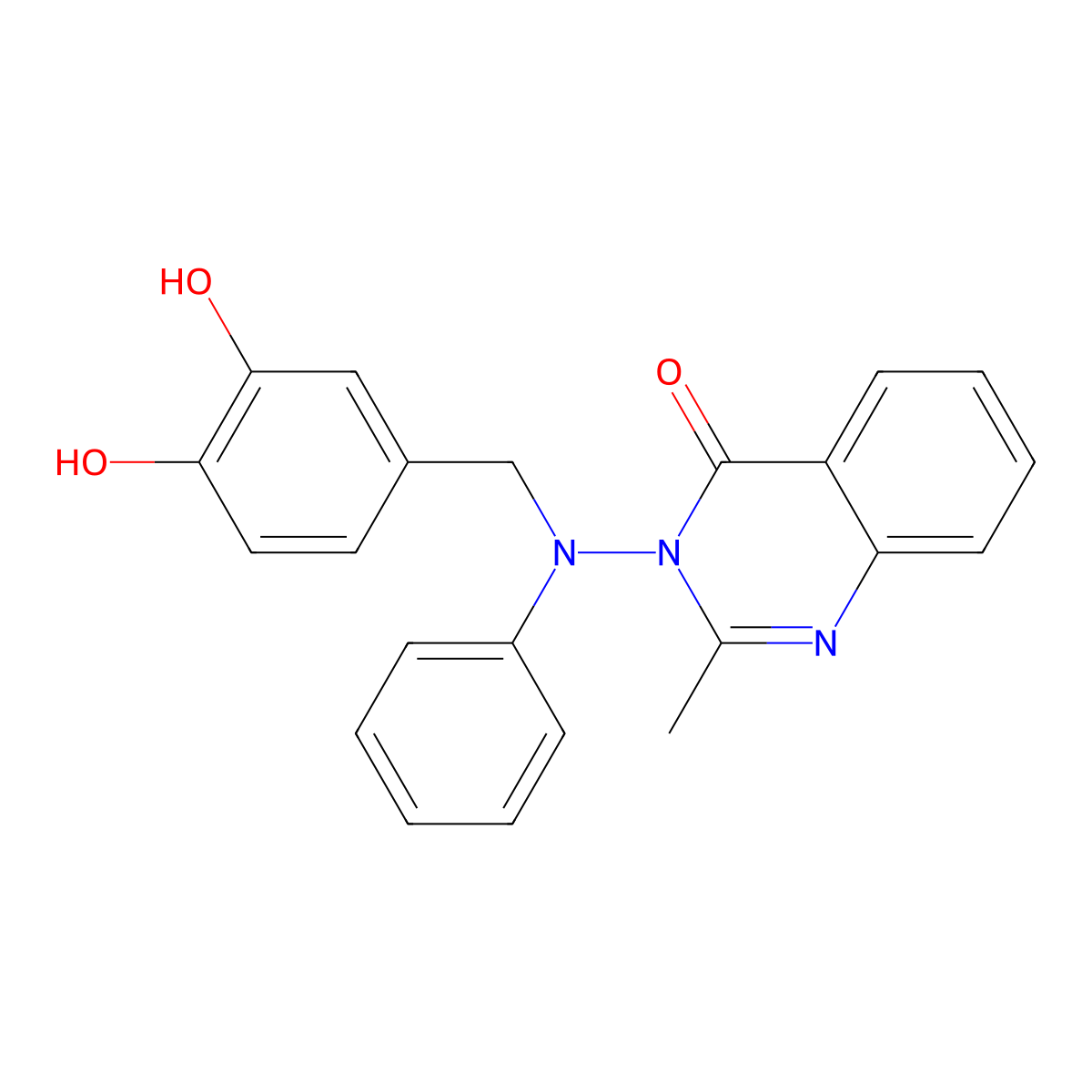 4(3H)-Quinazolinone, 3-(N-(3,4-dihydroxybenzyl)-N-phenylamino)-2-methyl- molecular structure, CAS 71476-90-9