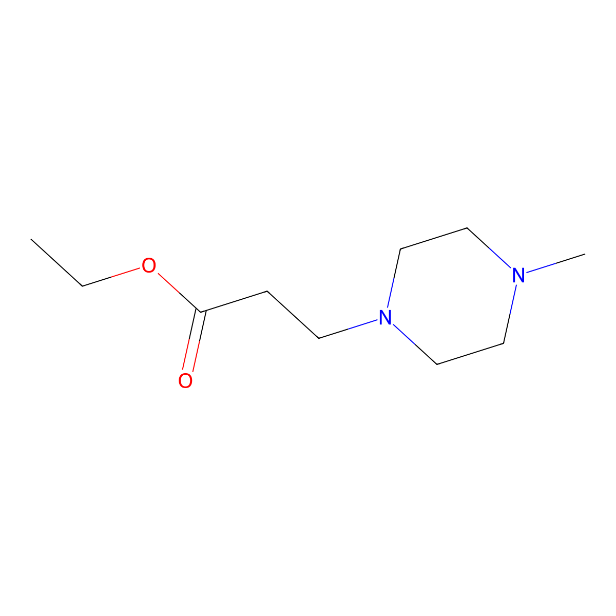 Ethyl 3-(4-methylpiperazin-1-yl)propanoate molecular structure, CAS 7148-05-2