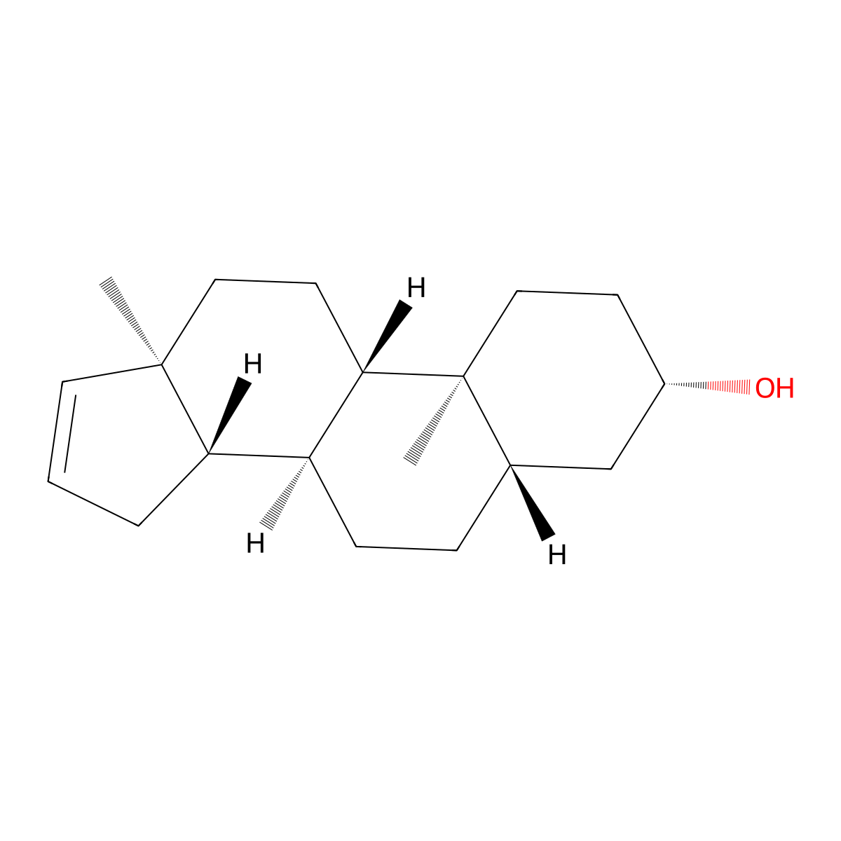 5 Alpha-androst-16-en-3 beta-ol molecular structure, CAS 7148-51-8