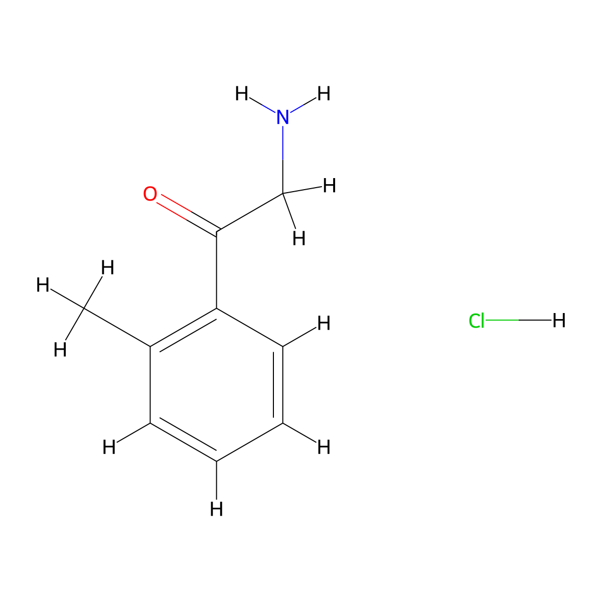 2-Amino-1-(2-methylphenyl)ethan-1-one hydrochloride molecular structure, CAS 7148-94-9
