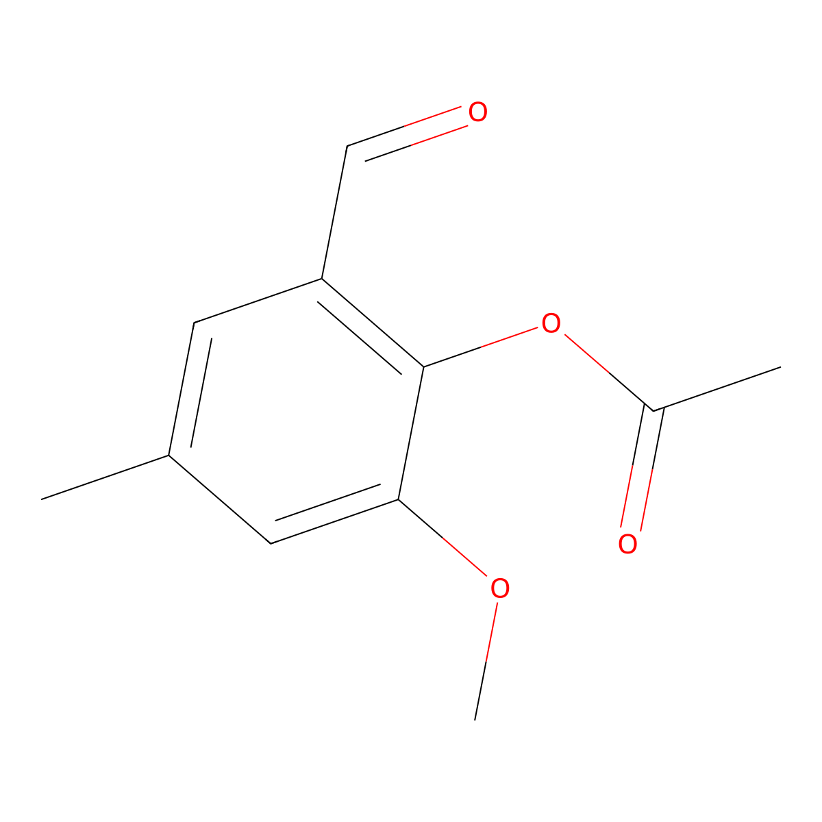 2-Formyl-6-methoxy-4-methylphenyl acetate molecular structure, CAS 7148-95-0