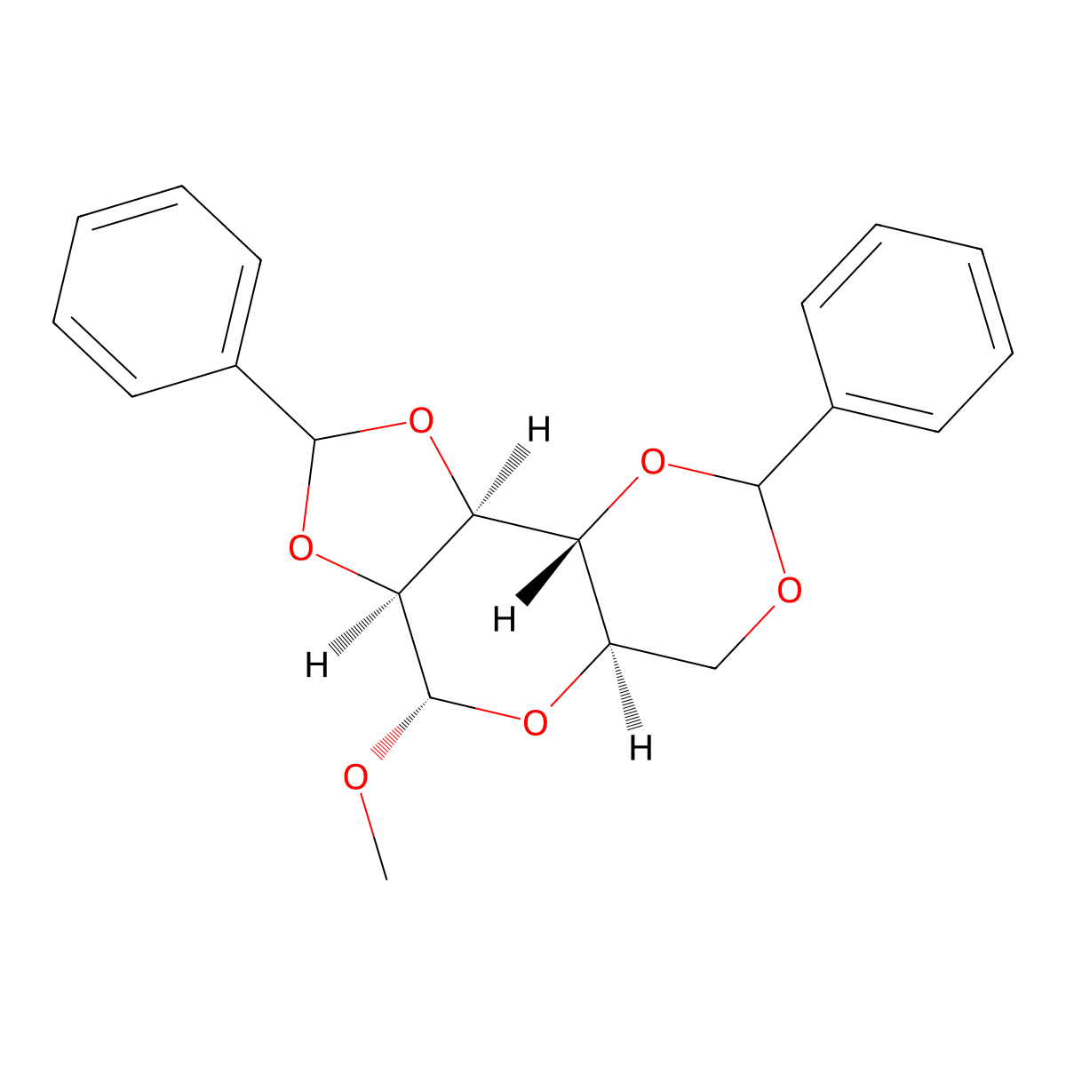 Methyl 2,3:4,6-Di-O-benzylidene-alpha-D-mannopryanoside molecular structure, CAS 71484-87-2